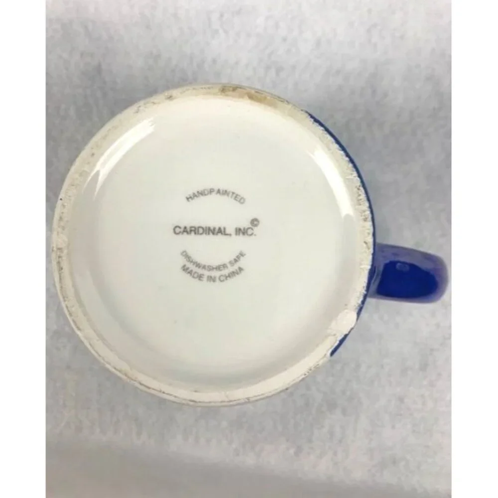 Ceramic Coffee Tea Mug by‎ Cardinal Inc with Winter Village Scene Blue Handle